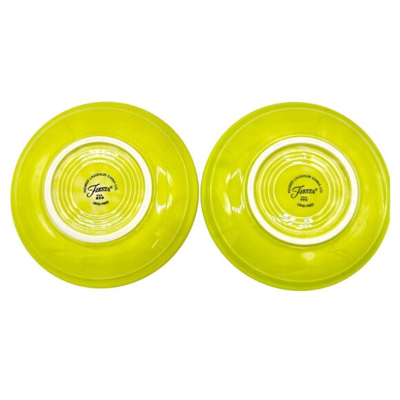 Fiesta Homer Laughlin Cup & 2 Saucers Set in Chartreuse Lead-Free Ceramic USA - Picture 8 of 9